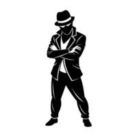 Street dancer striking a confident pose with crossed arms and cool style vector