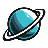 Modern Planet Icon with Rings Representing Orbit and Isolated Background vector
