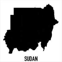 Sudan Map - black World Map International template with High detailed isolated on white background vector