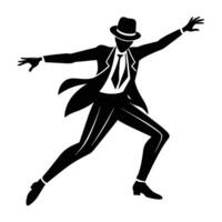 A refined jazz dancer performing a stylish turn with graceful flair and rhythm vector
