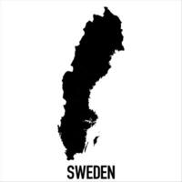 Sweden Map - black World Map International template with High detailed isolated on white background vector