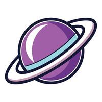 Elegant Planet Icon with Rings Representing Orbit and Isolated Background vector