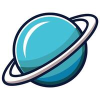 Planet Icon with Rings Representing Orbit and Isolated Background vector