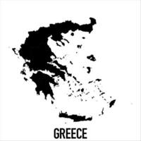 Greece Map - black World Map International template with High detailed isolated on white background vector