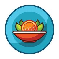 Elegant Plate Icon with a Simple Meal and Isolated Background vector