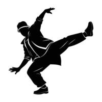 A vibrant hip hop dancer executing a strong dynamic move with fluid energy vector