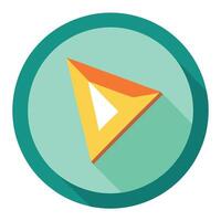 Modern Triangular Play Button Icon and Isolated Background vector