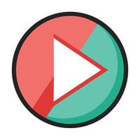 Elegant Triangular Play Button Icon and Isolated Background vector