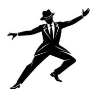 A talented jazz dancer showcasing a stylish spin with elegant fluid movement vector