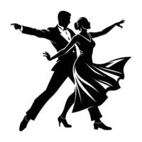 Intense Tango Dancer Advancing with a Sharp Focused Step in Dynamic Motion vector