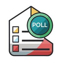 Survey or Poll Icon with Multiple Options and Isolated Background vector