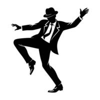 Energetic Tap Dancer Executing a Quick Shuffle Step in Vibrant Performance vector