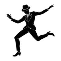 Tap Dancer Performing a Fast Shuffle Step with Lively Rhythmic Precision vector