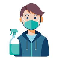 Person Icon with a Mask and Isolated Background vector