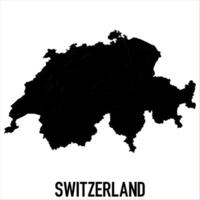 Switzerland Map - black World Map International template with High detailed isolated on white background vector