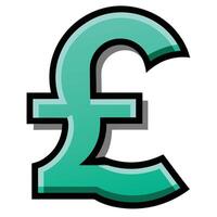 Modern Modern Pound Currency Symbol Icon and Isolated Background vector