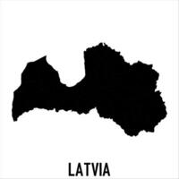 Latvia Map - black World Map International template with High detailed isolated on white background vector