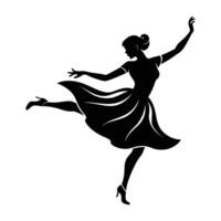 Swing Dancer Leaning Back in a Lively Twirl Showcasing Fluid Motion vector