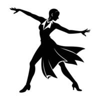 Tango Dancer Exhibiting a Poised Stance in Motion with Elegant Fluidity and Grace vector