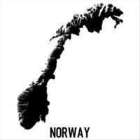 Norway Map - black World Map International template with High detailed isolated on white background vector