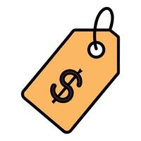 Elegant Simple Price Tag Icon with a Dollar Sign and Isolated Background vector