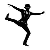 Tap Dancer Showcasing Intricate Rhythmic Footwork in a Stunning Performance vector