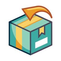 Product Box Icon with a Return Arrow and Isolated Background vector