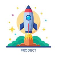 Rocket Icon Being Unveiled and Isolated Background vector