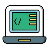 Elegant Terminal Window Icon with Code and Isolated Background vector