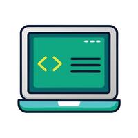 Terminal Window Icon with Code and Isolated Background vector