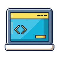 Modern Terminal Window Icon with Code and Isolated Background vector