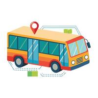 Modern Bus Icon with a Transit Map and Isolated Background vector