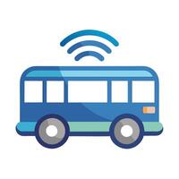 Elegant Bus Icon with a Wi-Fi Signal and Isolated Background vector