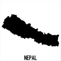 Nepal Map - black World Map International template with High detailed isolated on white background vector