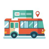 Bus Icon with a Transit Map and Isolated Background vector
