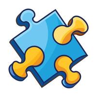 Elegant Completed Jigsaw Puzzle Piece Icon and Isolated Background vector