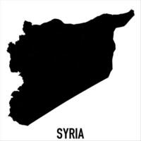 Syria Map - black World Map International template with High detailed isolated on white background vector