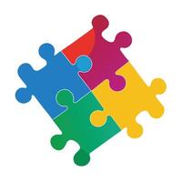 Modern Colorful Puzzle Piece Icon and Isolated Background vector
