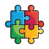 Elegant Colorful Puzzle Piece Icon and Isolated Background vector