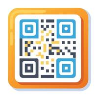 Elegant Modern QR Code Icon with a Scan Highlight and Isolated Background vector