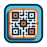 Modern QR Code Icon with a Scan Highlight and Isolated Background vector