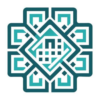 Elegant Stylized QR Code Symbol Icon and Isolated Background vector