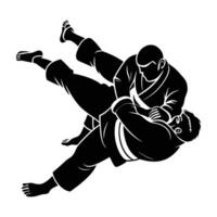 A skilled jiu jitsu fighter escaping with agile and tactical defensive maneuvers vector