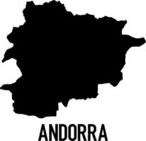 Andorra Map - black World Map International template with High detailed isolated on white background vector