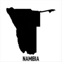 Namibia Map - black World Map International template with High detailed isolated on white background vector