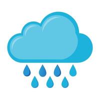 Cloud Icon with Raindrops and Isolated Background vector
