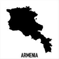 Armenia Map - black World Map International template with High detailed isolated on white background vector