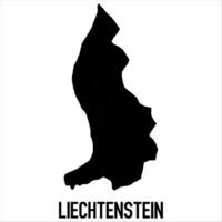 Liechtenstein Map - black World Map International template with High detailed isolated on white background vector