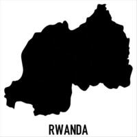 Rwanda Map - black World Map International template with High detailed isolated on white background vector