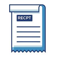 Modern Flat Style Receipt Icon with Print and Isolated Background vector